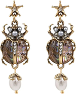 Humanist Beauty Vintage Scarab Pearl Earrings