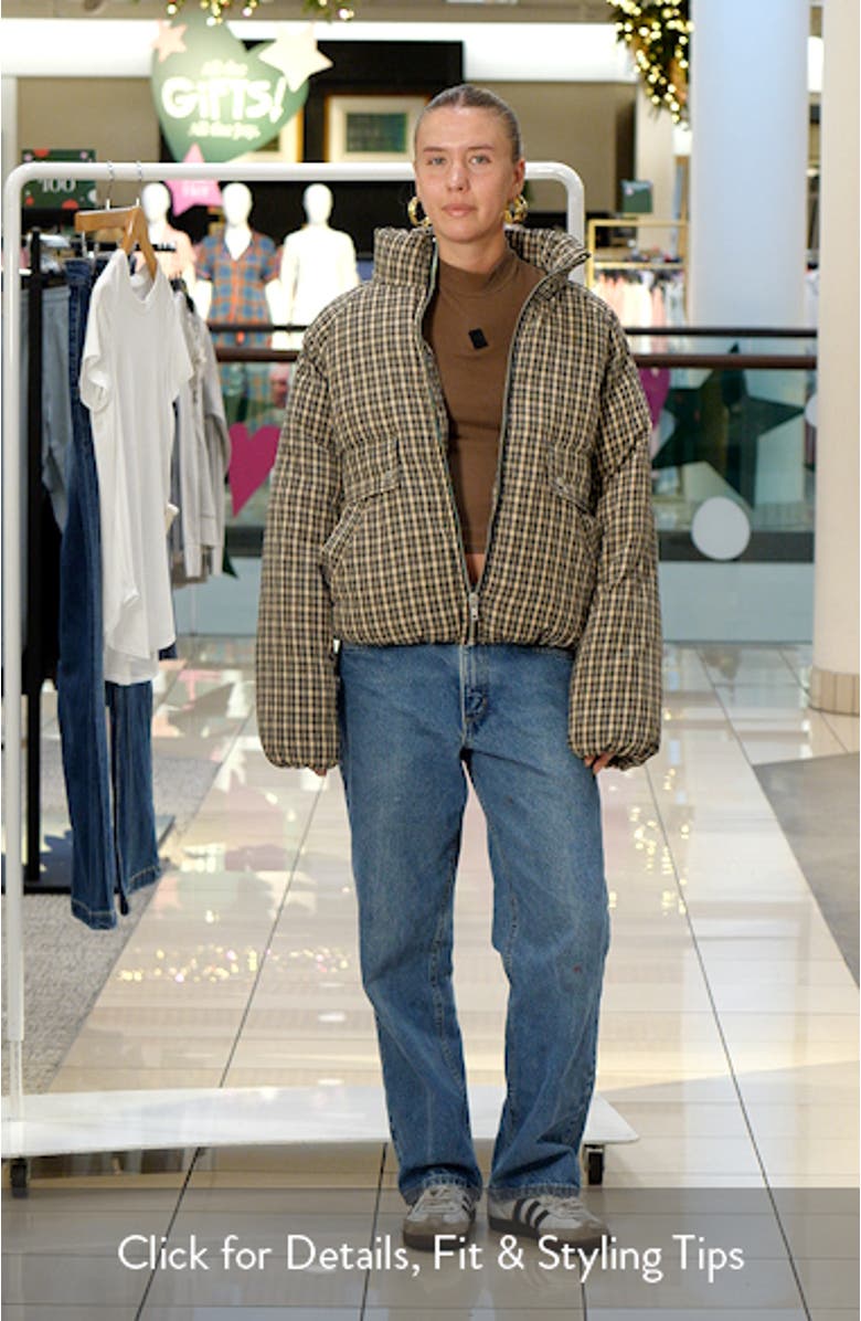 Micro Check Puffer Bomber Jacket, sales video thumbnail