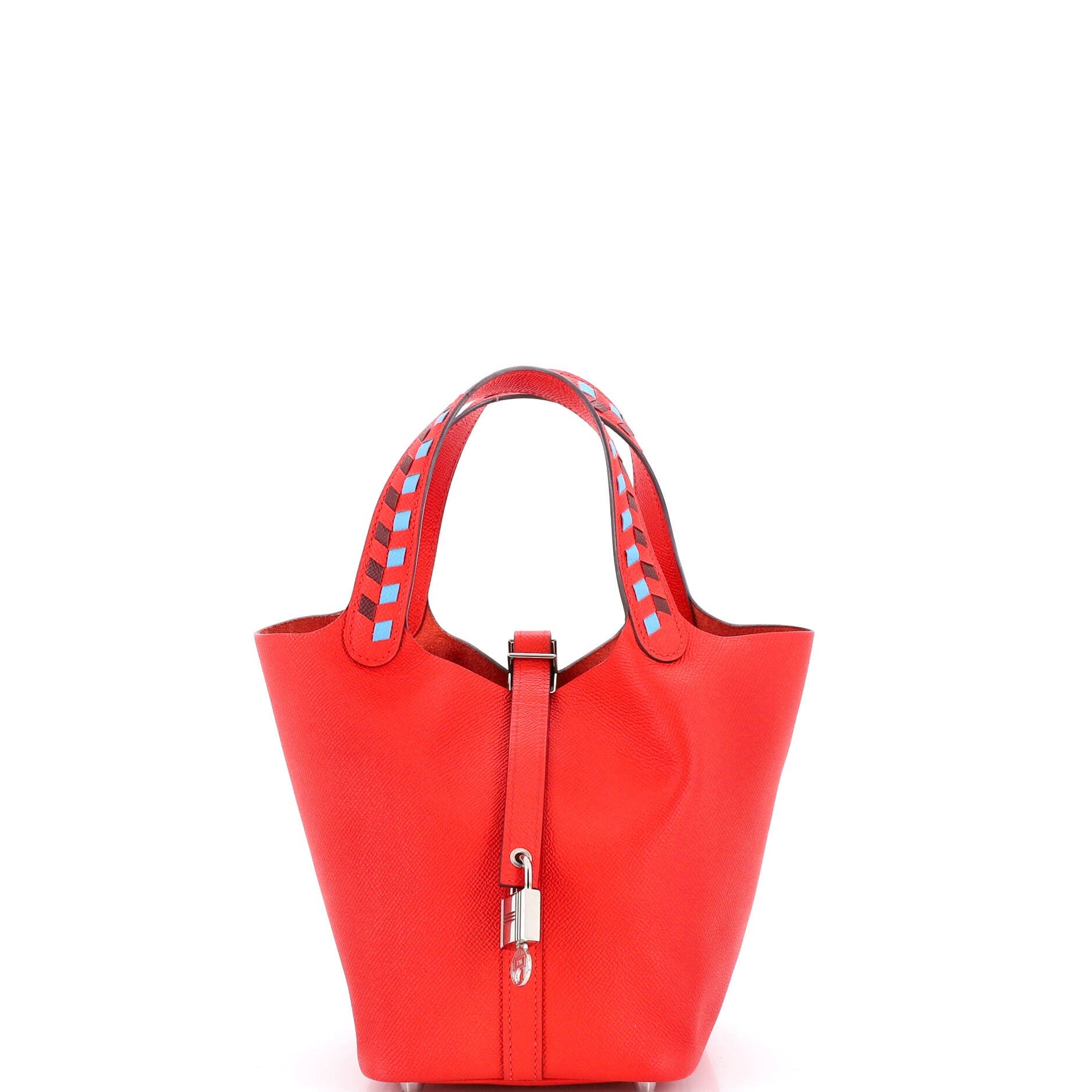 Picotin Lock Bag Tressage Epsom PM, Main, color, Red