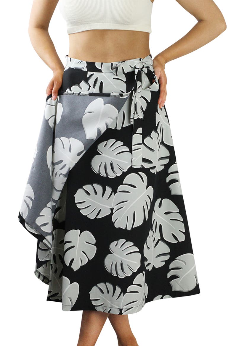 Wrap Skirt, Alternate, color, Black Flora