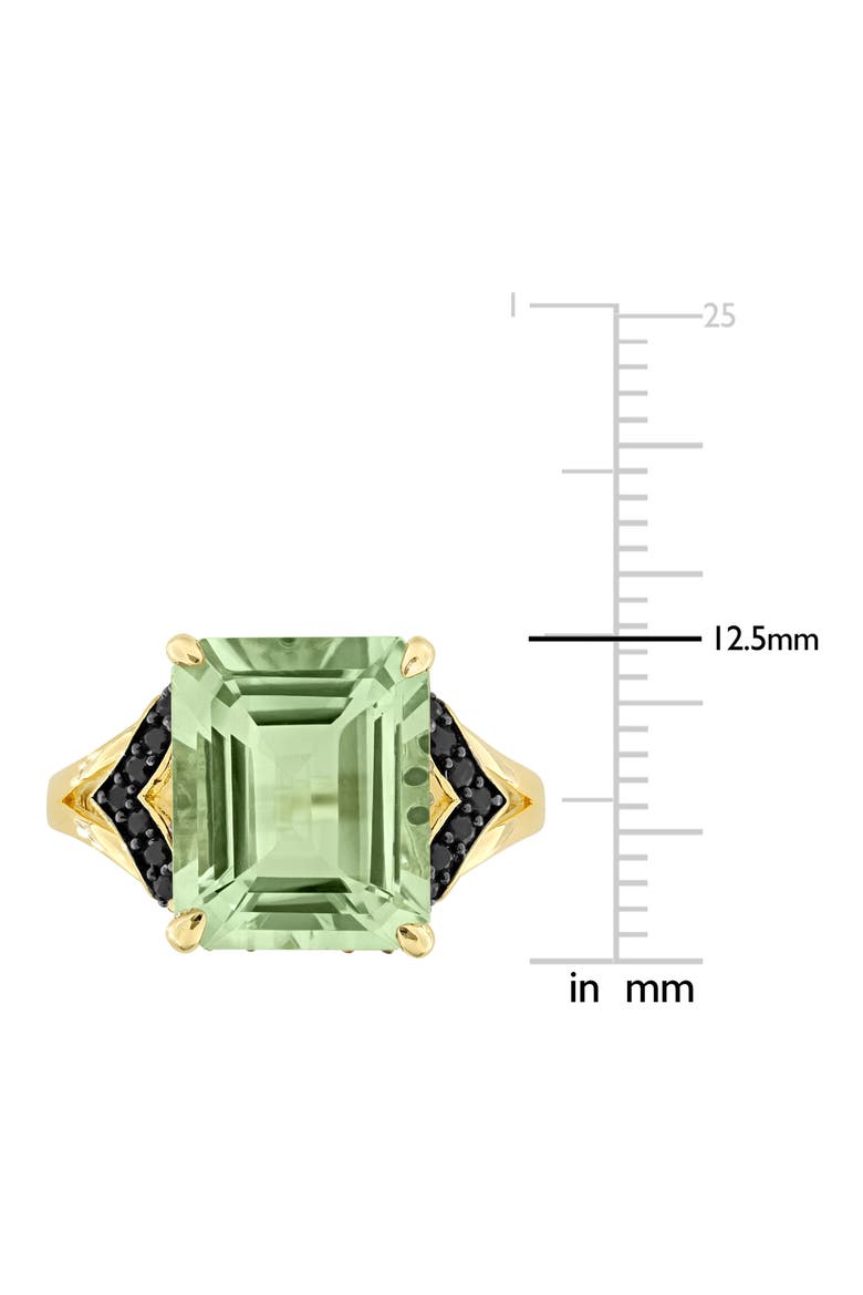 Green Quartz & Black Sapphire Ring, Alternate, color, GREEN