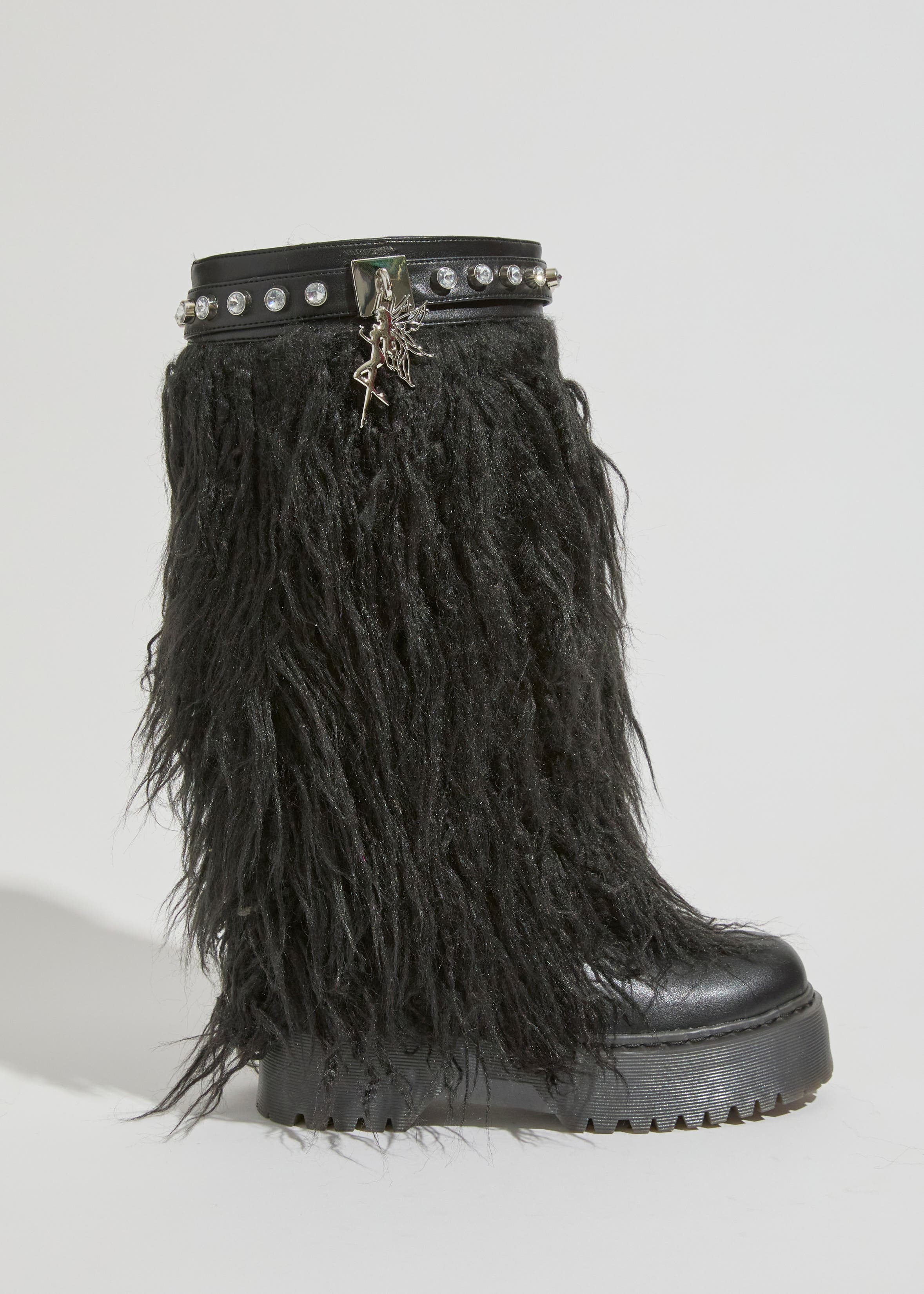 SPARKL Iconique Fur Boots, Main, color, Black