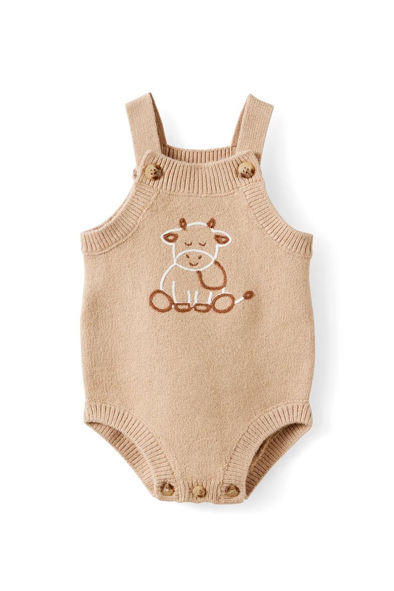 Organic Knit Bubbbysuit, Main, color, Latte Cream Cow