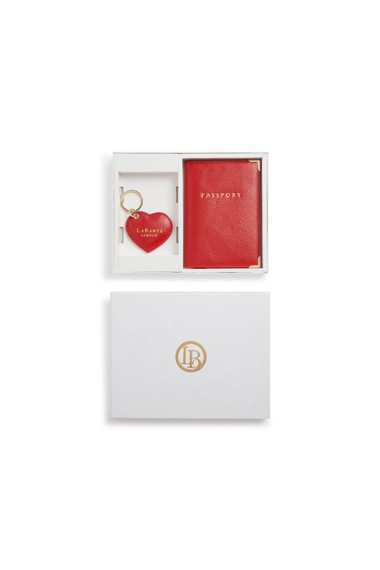 Ash Passport Holder & Key Chain Gift Box, Main, color, Red