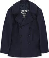 Fortela Peacot Double Breasted Wool Blend Coat