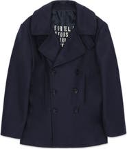 Fortela Peacot Double Breasted Wool Blend Coat