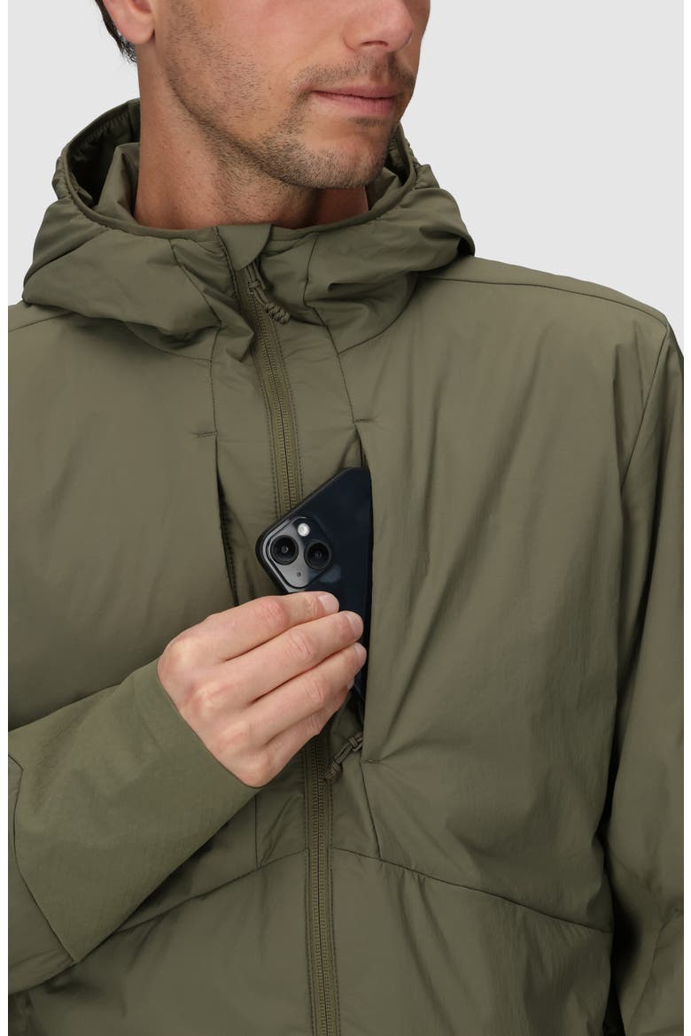 Shadow Hybrid Hooded Water Resistant Jacket, Alternate, color, RANGER GREEN