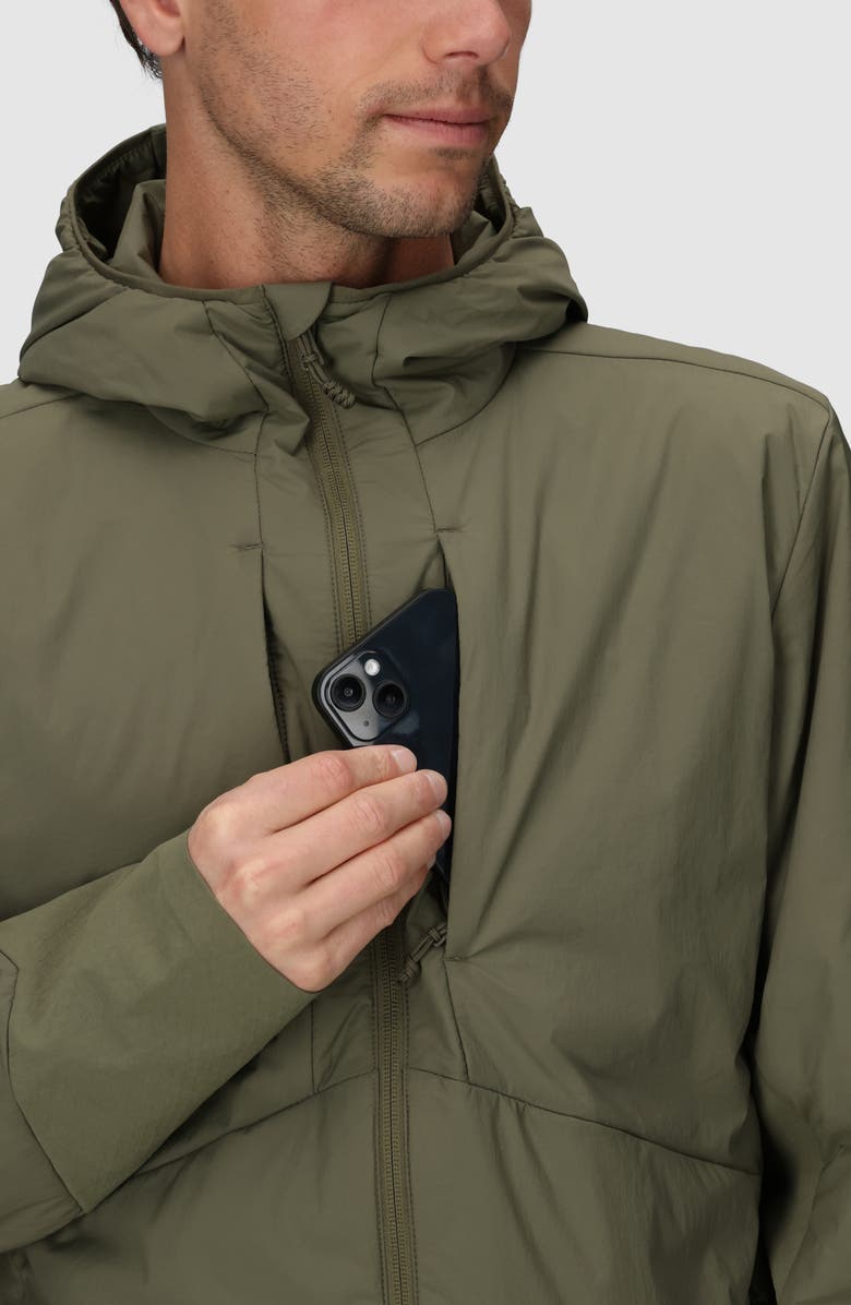 Outdoor Research Shadow Hybrid Hooded Water Resistant Jacket, Alternate, color, Ranger Green