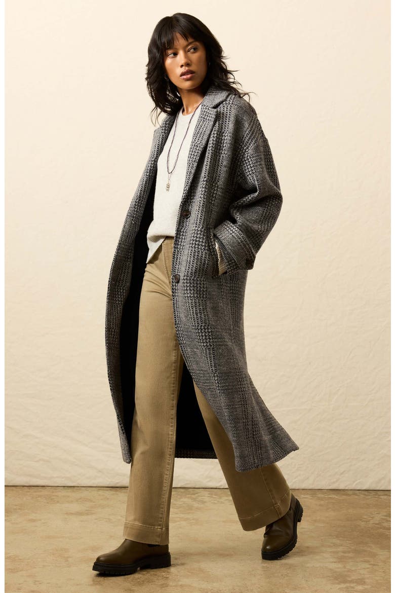 Atlantic Plaid Wool Blend Coat, Alternate, color, MOONTIDE GLEN PLAID