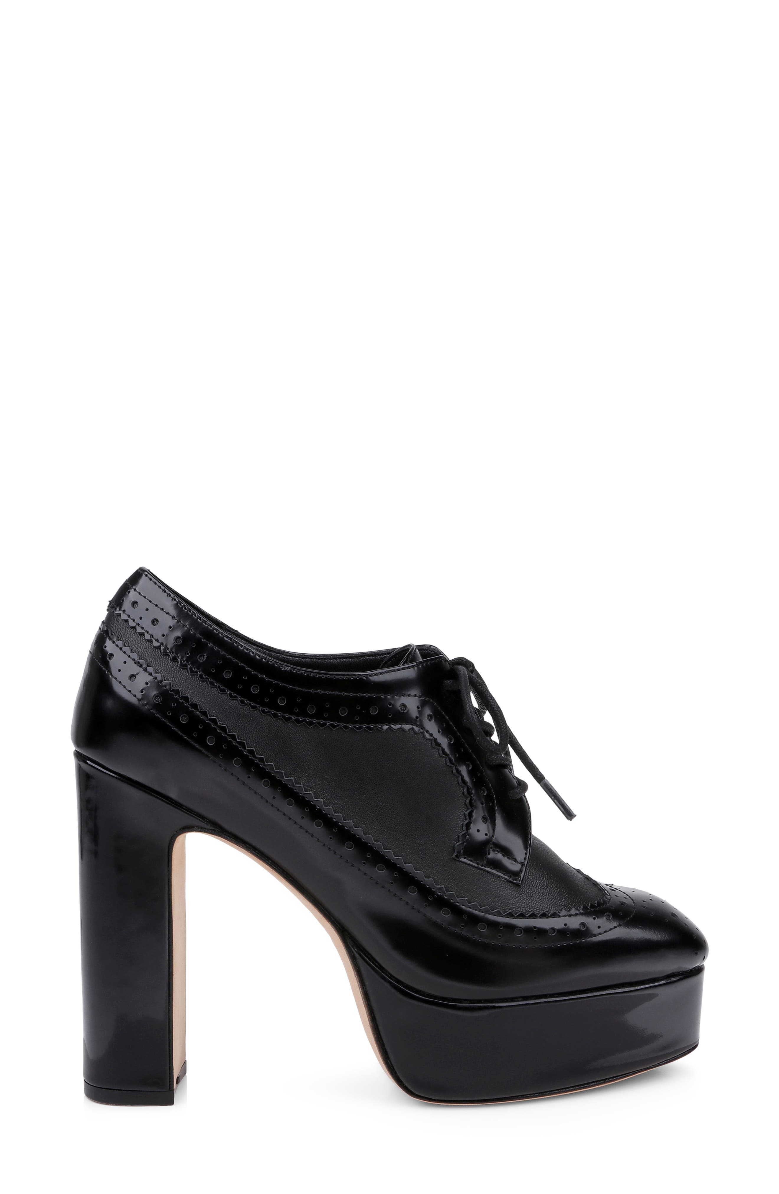 L'AGENCE Tania Platform Pump, Alternate, color, Black Leather