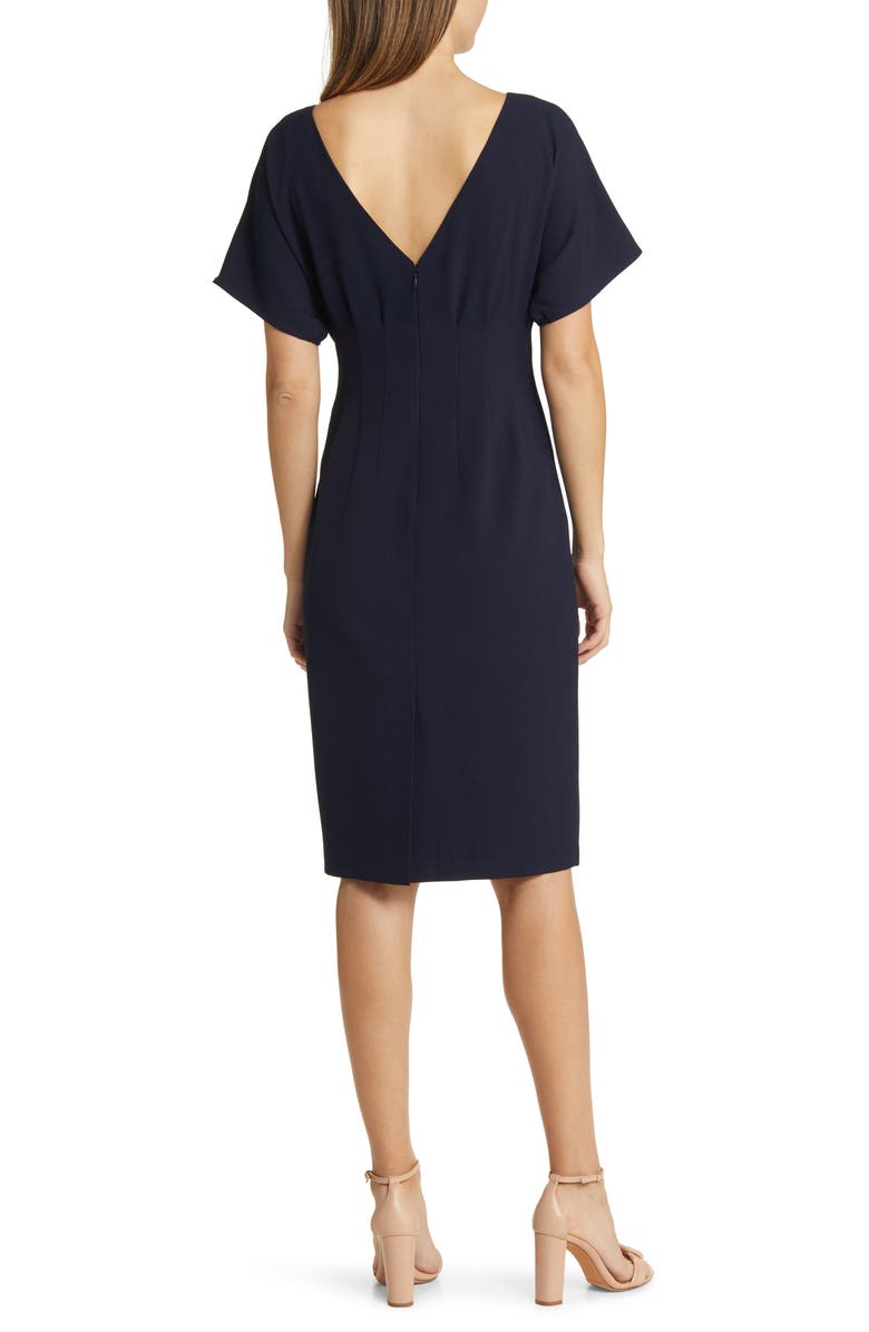 Eliza J Flutter Sleeve Dress, Alternate, color, Navy