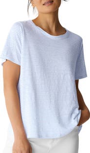 Eileen Fisher Stripe Organic Linen T-Shirt
