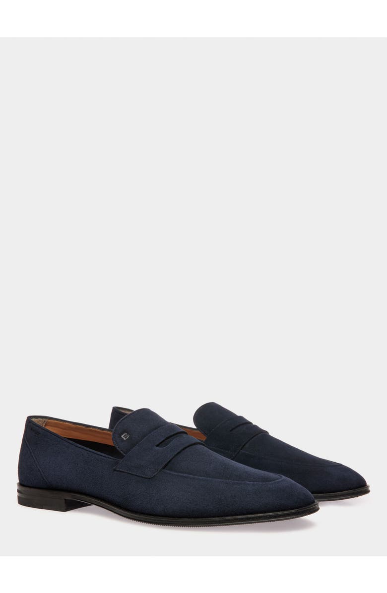 Bally Westminster Loafer In Suede Leather, Alternate, color, Blue