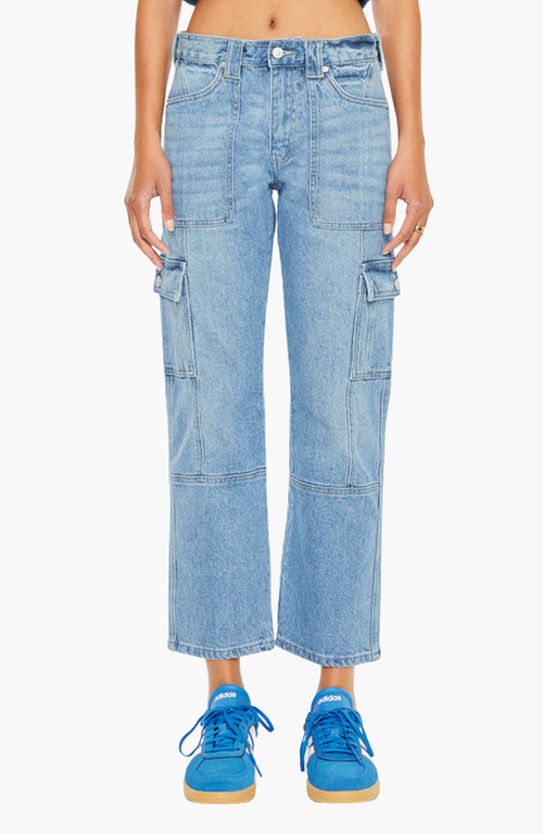 Kancan Aaliyah High Rise Slim Straight Leg Cargo Jeans In Blue