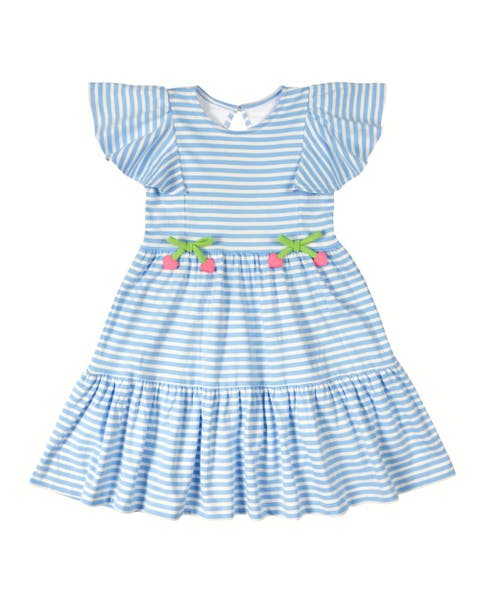 Stripe Knit Dress With Heart Cherries (Toddler, Little Kid, Big Kid)