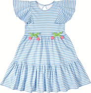 Florence Eiseman Stripe Knit Dress With Heart Cherries