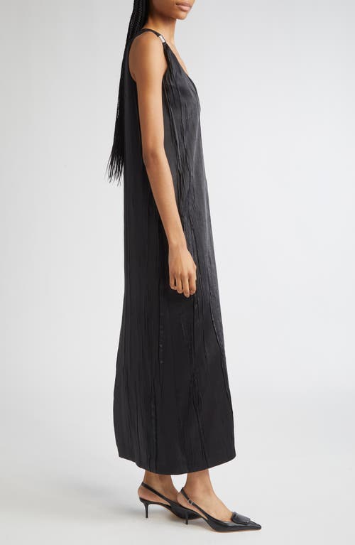 Brandon Maxwell The Keke Embellished Crinkled-satin Midi Dress In Gray