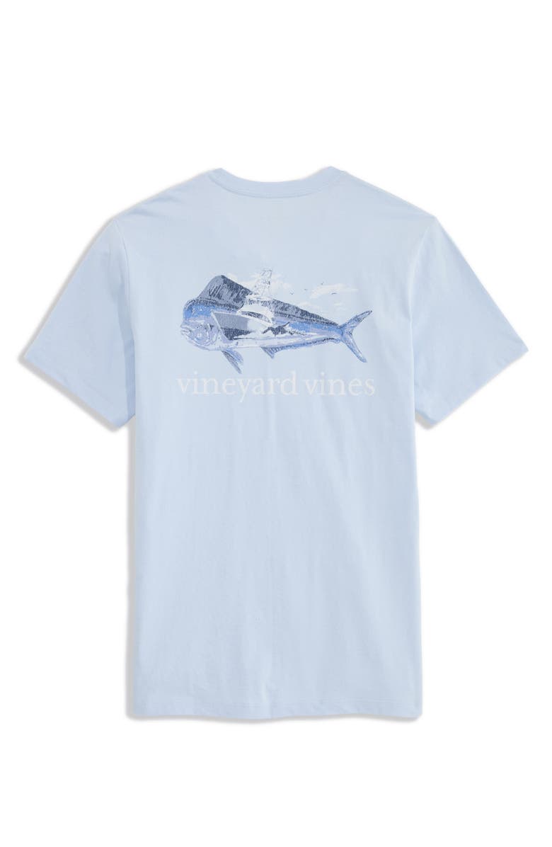 vineyard vines Sportfisher Mahi Scenic Cotton Graphic Pocket T-Shirt, Alternate, color, Ice Water