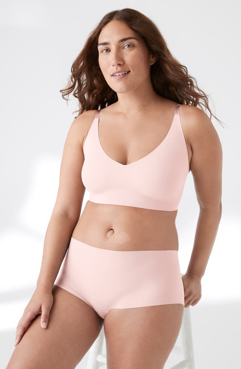 True & Co The True Body Triangle Convertible Strap Bralette, Alternate, color, Peony