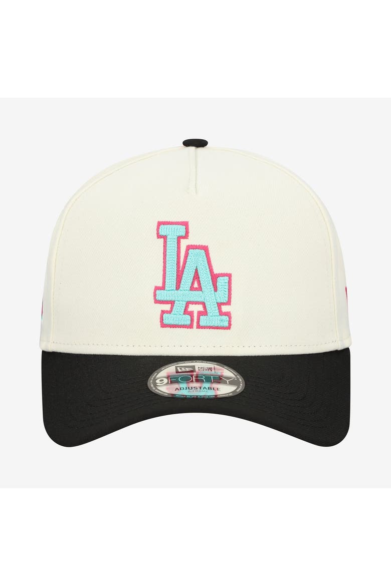 Men's New Era Cream Los Angeles Dodgers Stadium Chrome 9FORTY A-Frame Adjustable Hat, Alternate, color, Cream