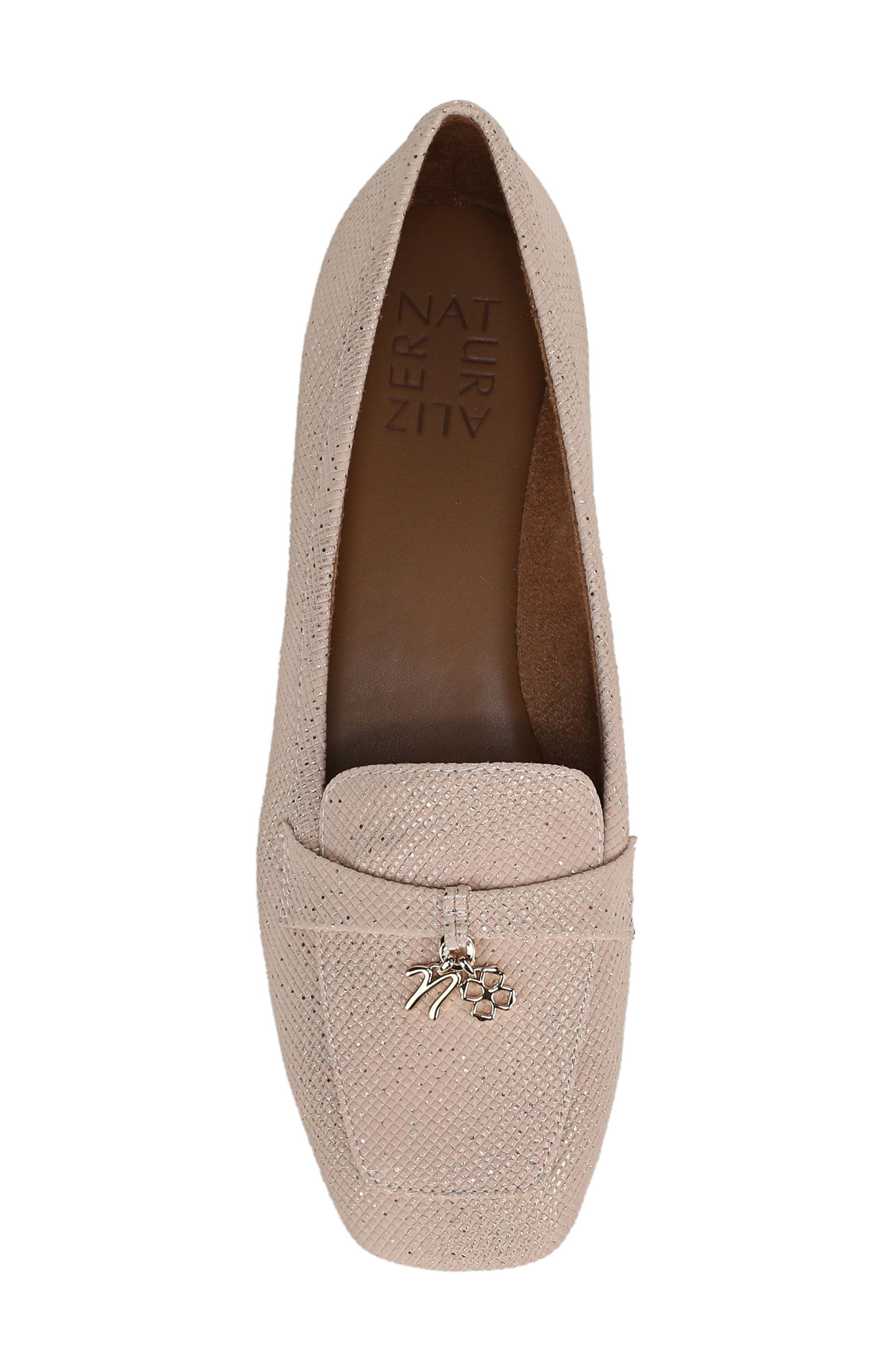 Brody Apron Toe Loafer, Alternate, color, METALLIC SAND