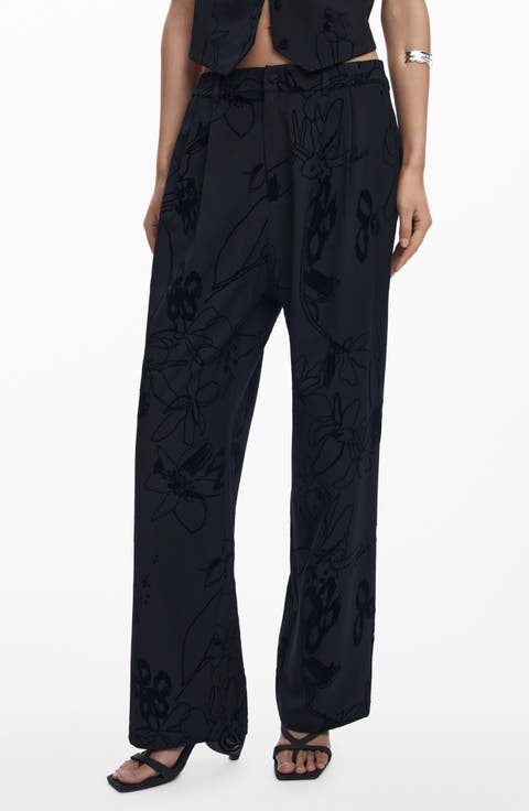 Pleated Wide Leg Pants