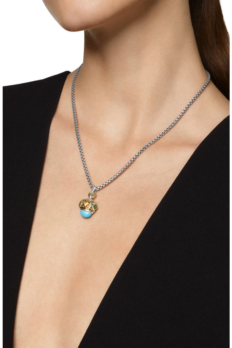 Renaissance Amulet in 18K Yellow Gold, 29m, Alternate, color, TSAVORITE