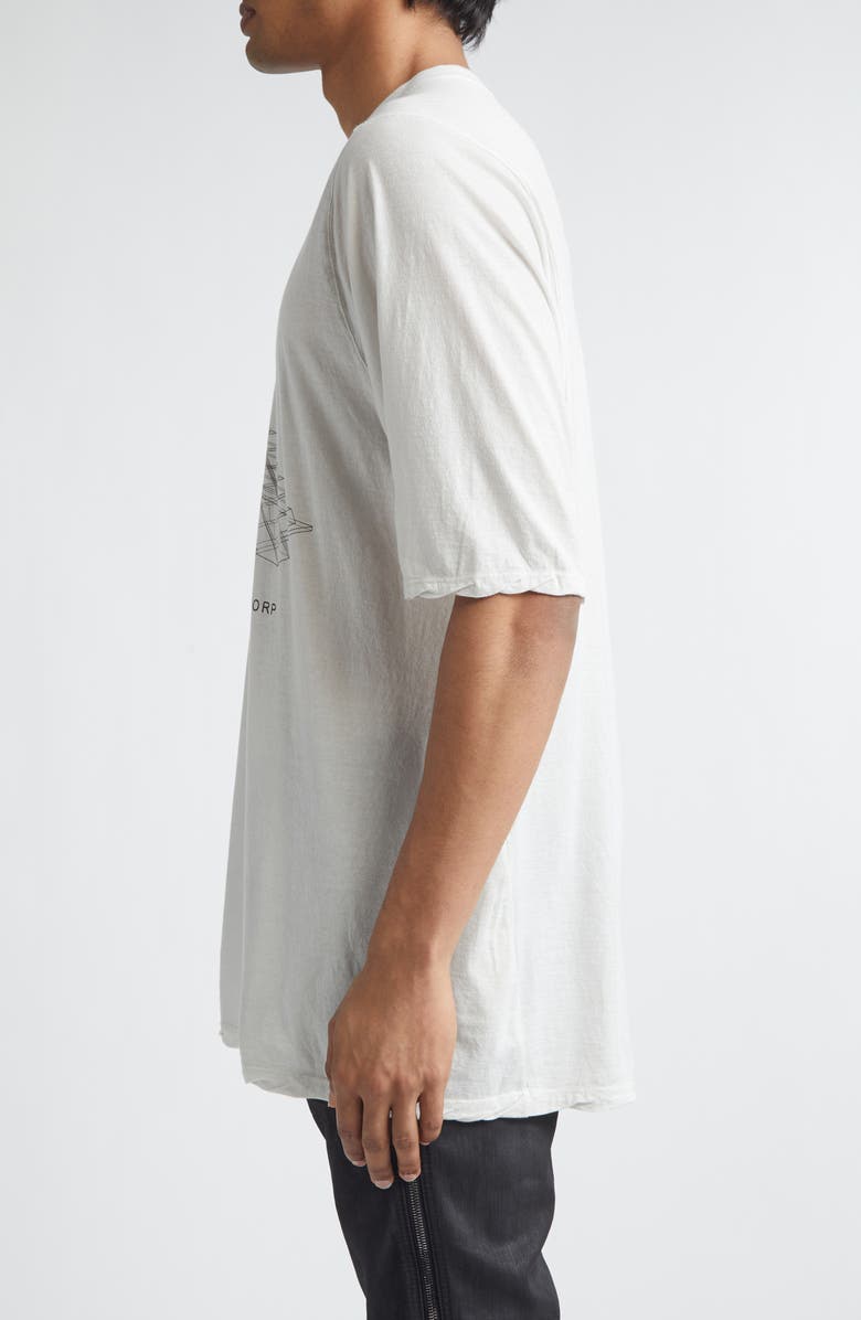 Rick Owens Temple Jumbo Graphic Cotton T-Shirt, Alternate, color, Milk Wash/ Black