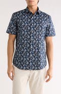 Bugatchi Orson Short Sleeve Stretch Cotton Button-Up Shirt