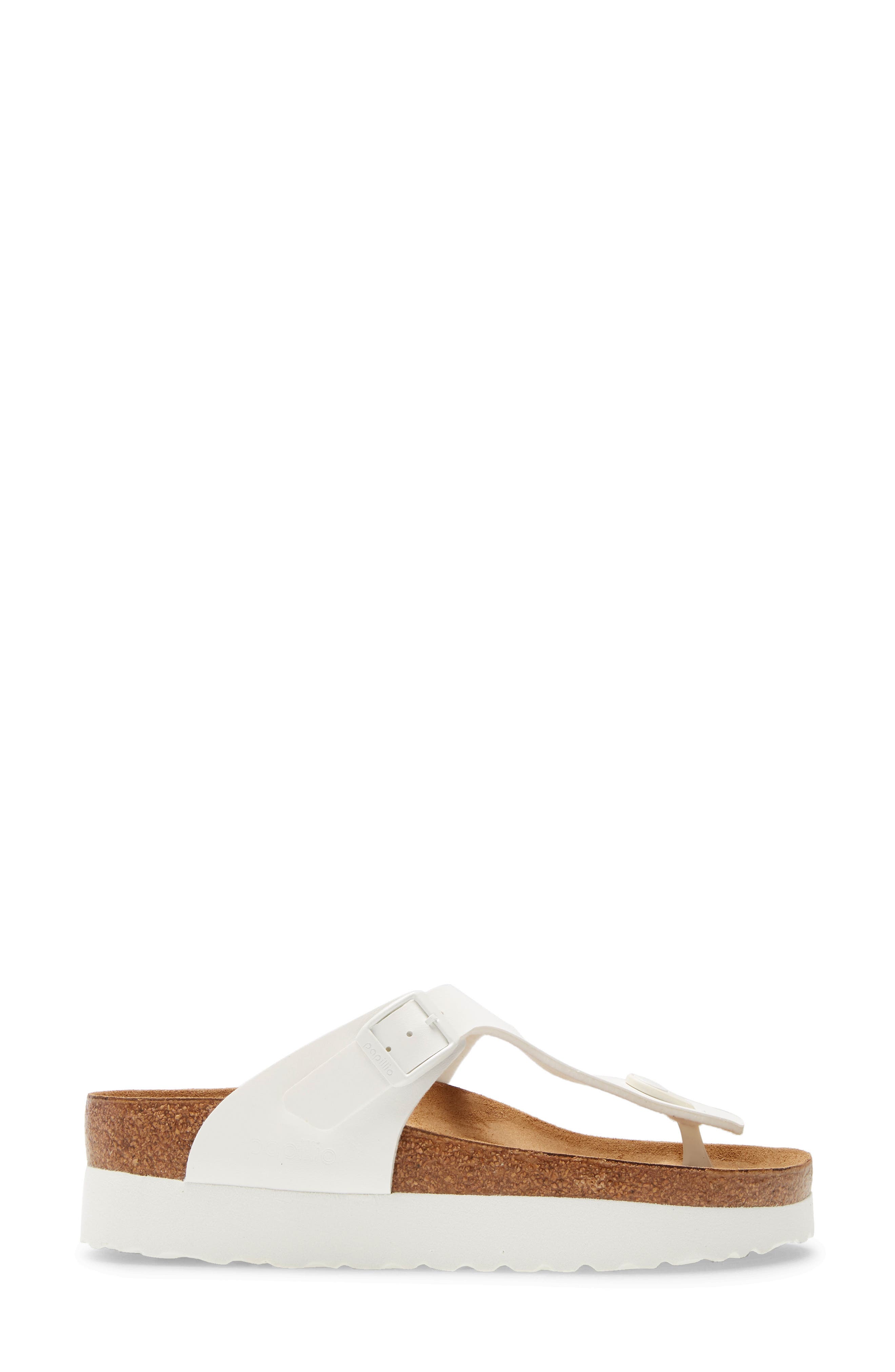 Papillio by Birkenstock Gizeh Birko-Flor Platform Flip Flop Sandal - Discontinued, Alternate, color, WHITE LEATHER