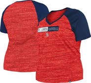New Era Women's New Era Red St. Louis Cardinals Plus Size Space Dye Raglan V-Neck T-Shirt