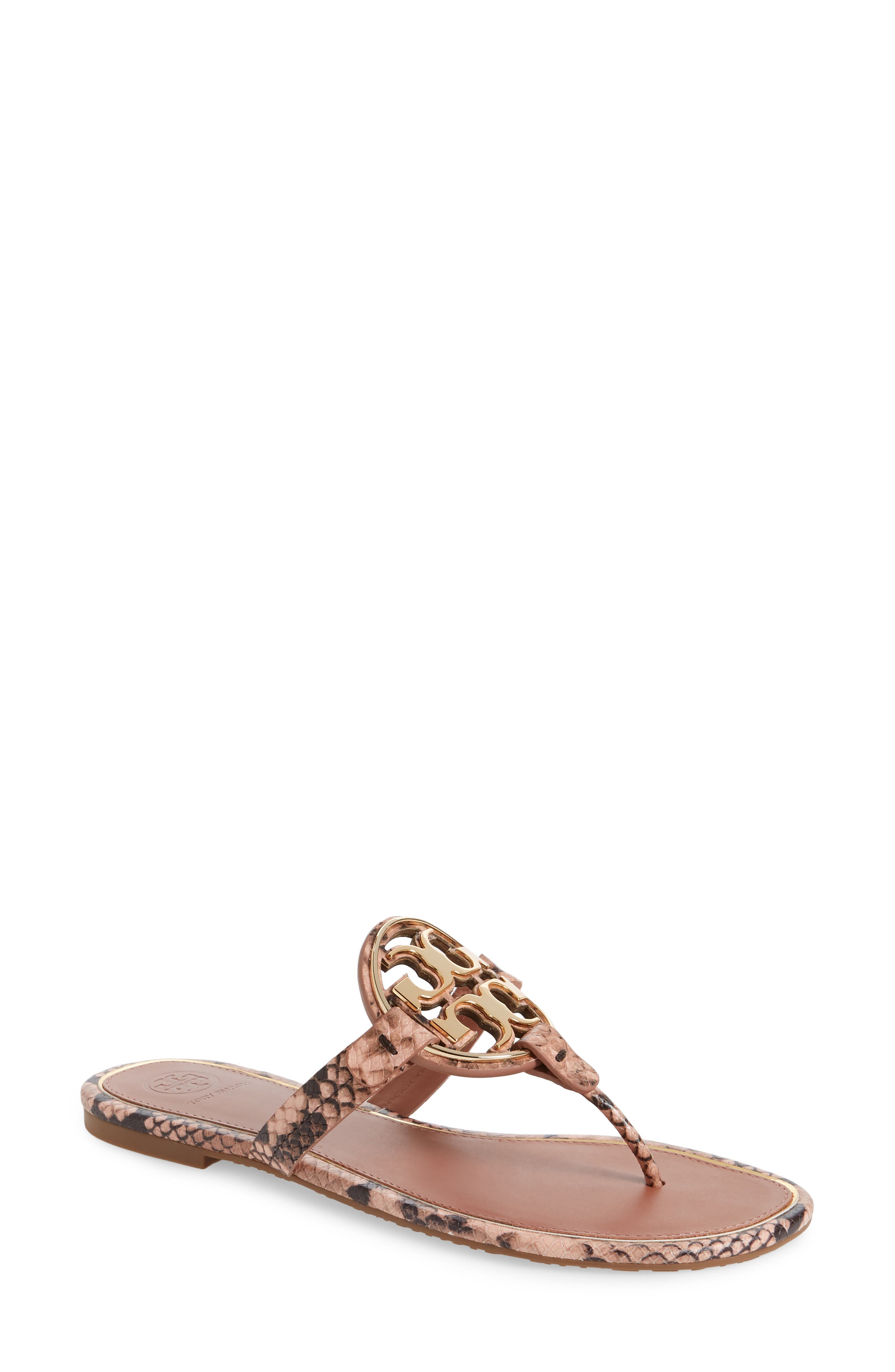 Metal Miller Leather Sandal, Main, color, BLUSH ROCCIA / GOLD