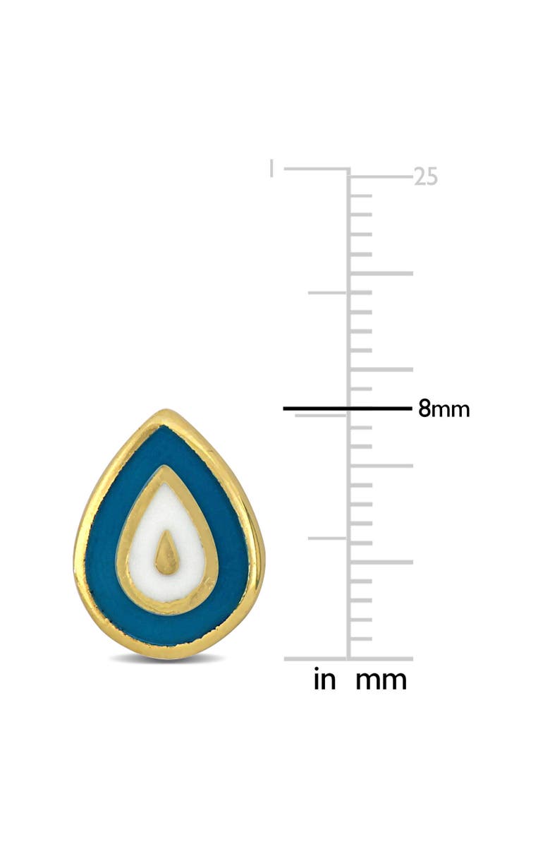 Julianna B. Kids Enamel Stud Earrings 14K, Alternate, color, Turquoise Teardrop