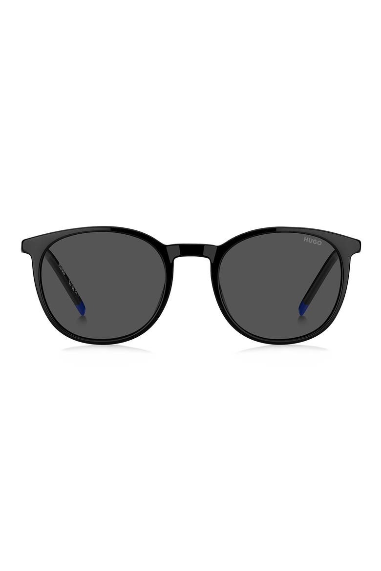 Panthos 53mm Round Sunglasses, Main, color, BLACK/ GREY