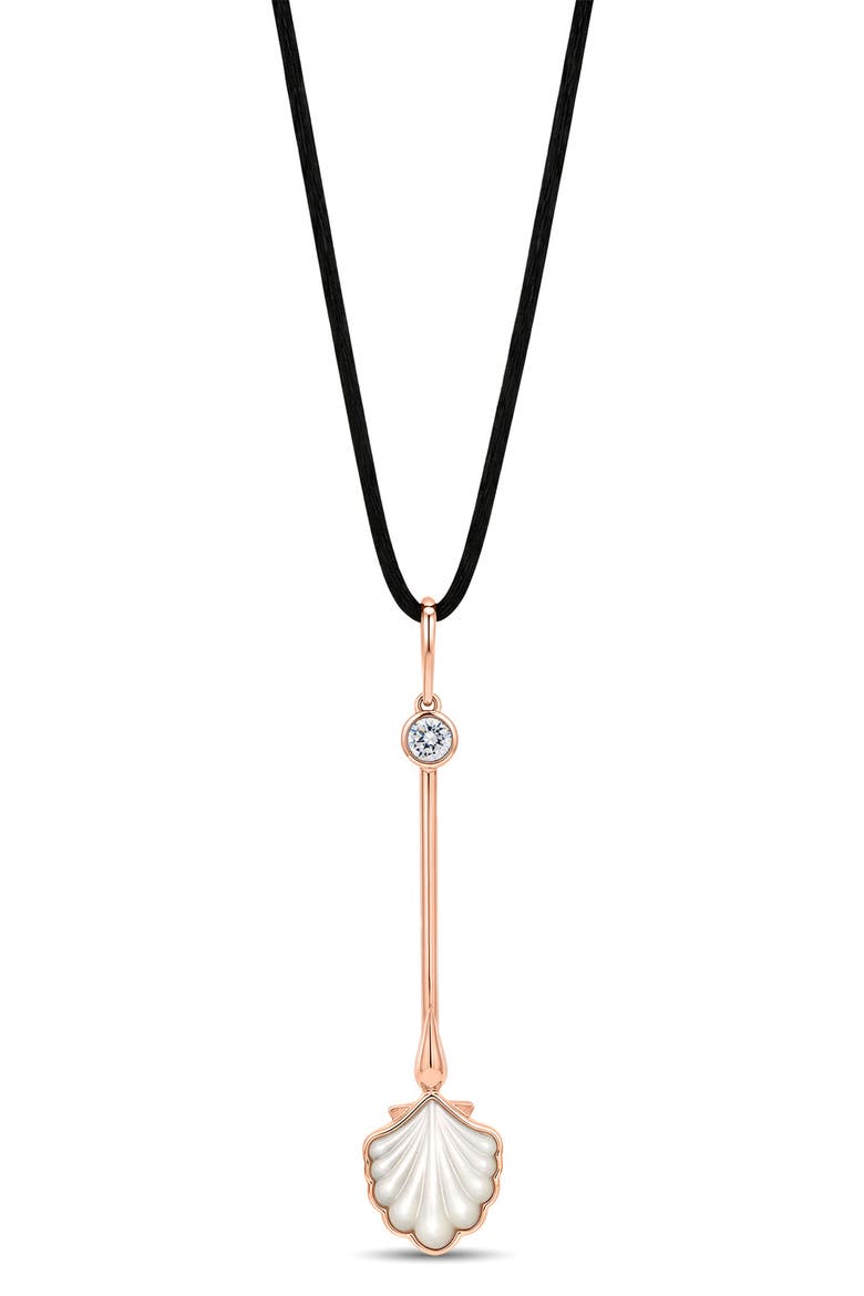 Water Wand Mother-of-Pearl & Lab Grown Diamond Pendant Necklace, Main, color, 18K ROSE GOLD