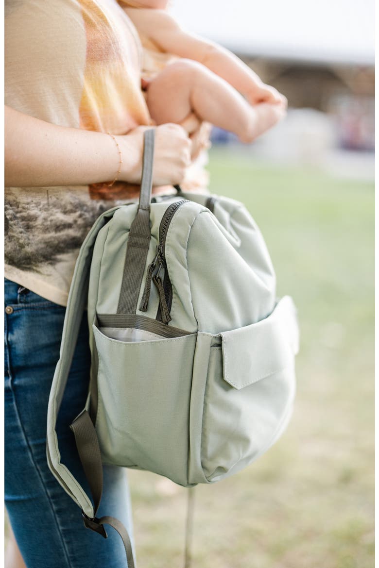 Mini Roo Diaper Backpack, Alternate, color, SAGE