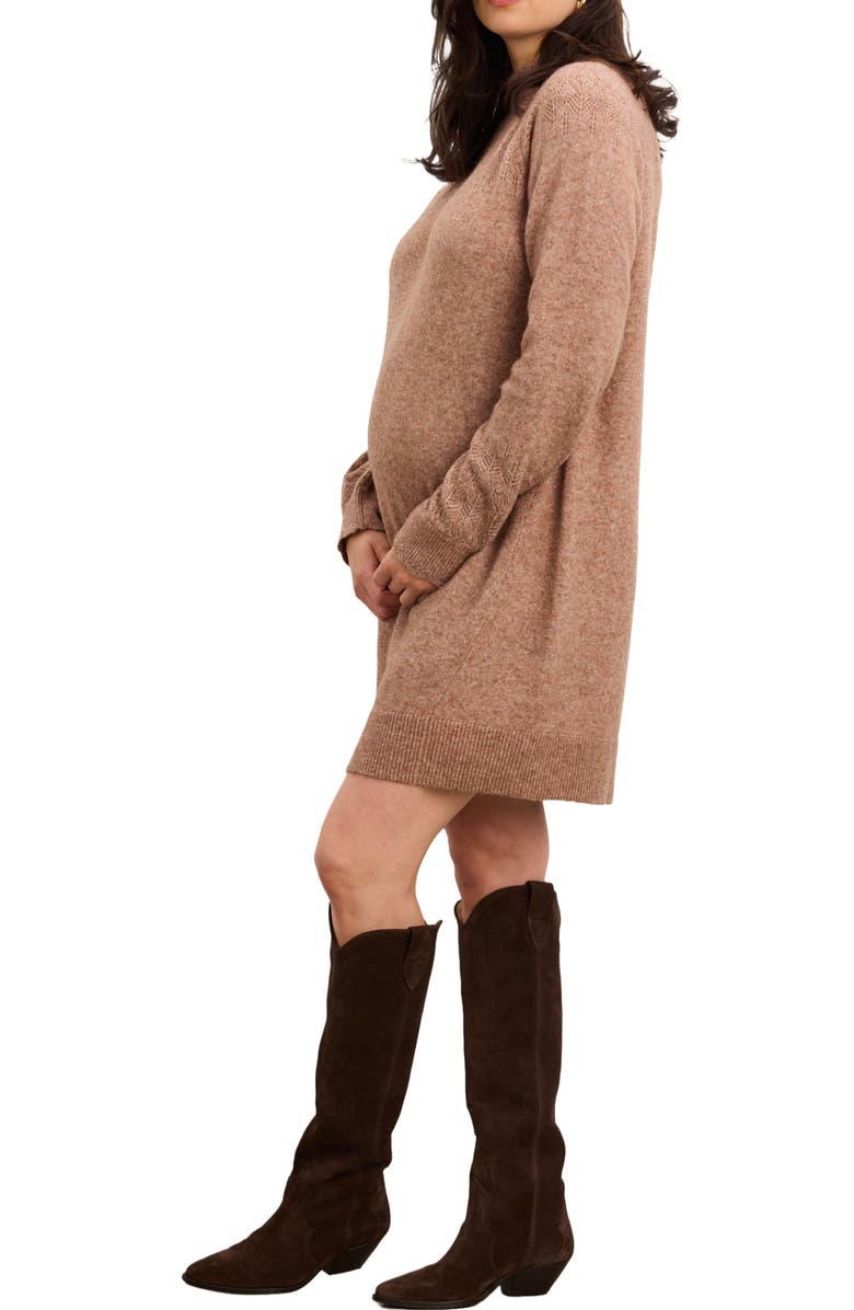 HATCH The Cozy Pointelle Poise Mini Dress, Alternate, color, Mocha