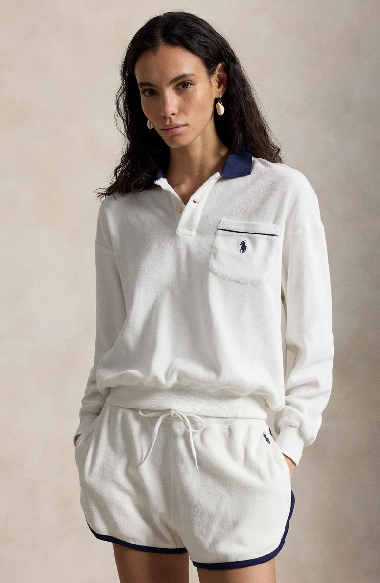 Polo Ralph Lauren Cotton Blend French Terry Sweatshirt, Alternate, color, White