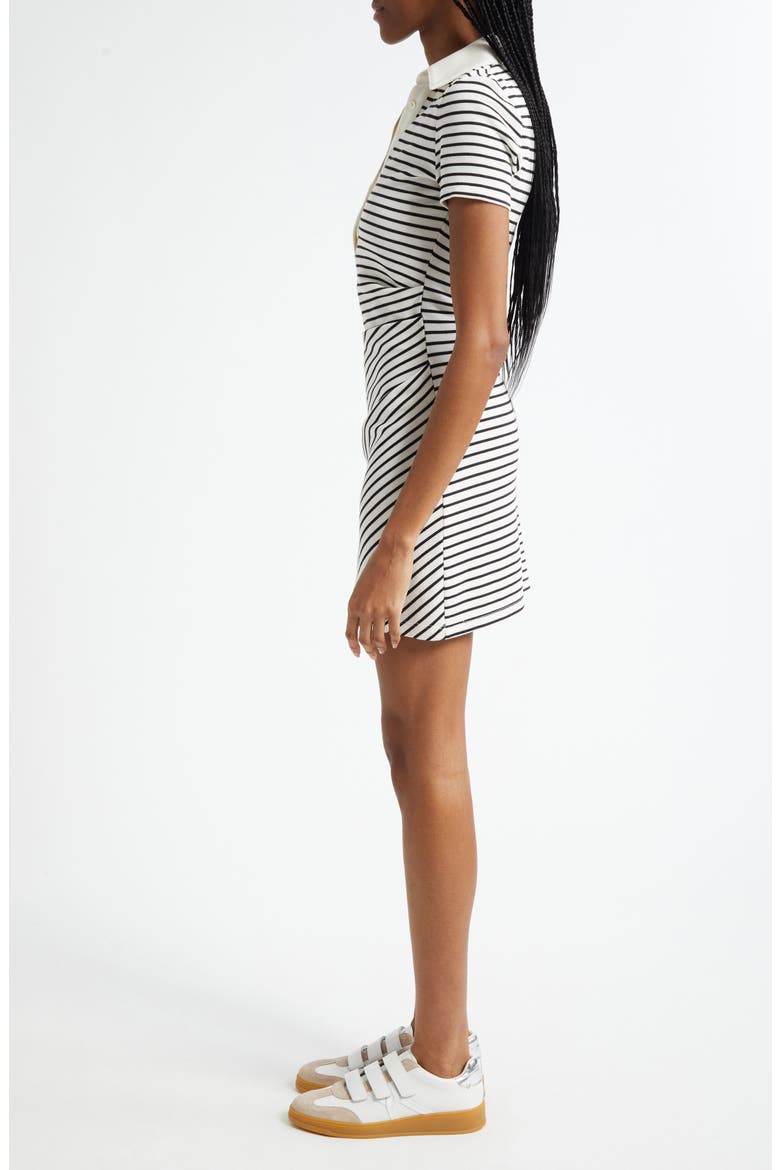Lanier Stripe Polo Dress, Alternate, color, DOVE BLACK