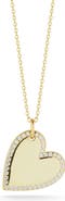 GLAZE JEWELRY Yellow Gold Vermeil CZ Halo Heart Pendant Necklace