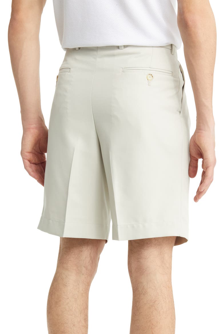 Microfiber Pleated Shorts, Alternate, color, STONE