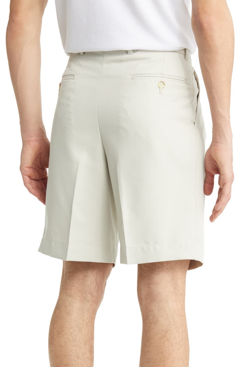 Berle Microfiber Pleated Shorts, Alternate, color, Stone