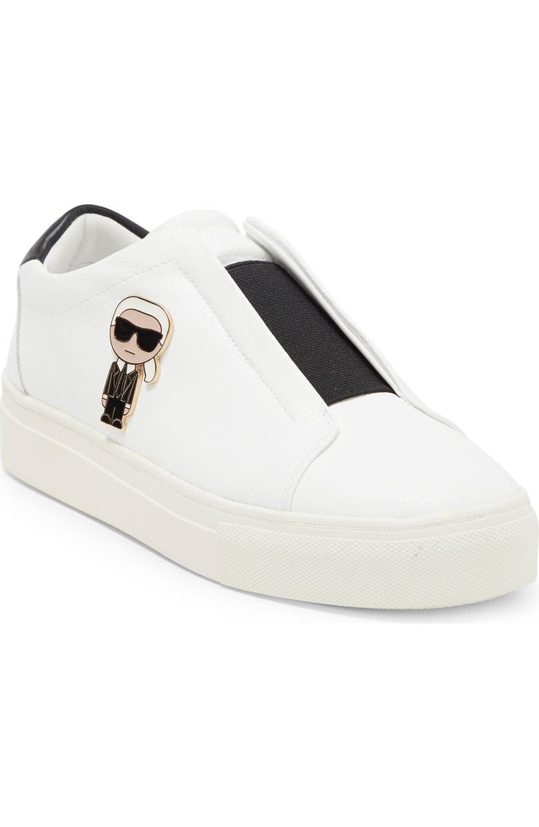 KARL LAGERFELD PARIS Ceci Slip-On Sneaker, Main, color, Bright White/ Black