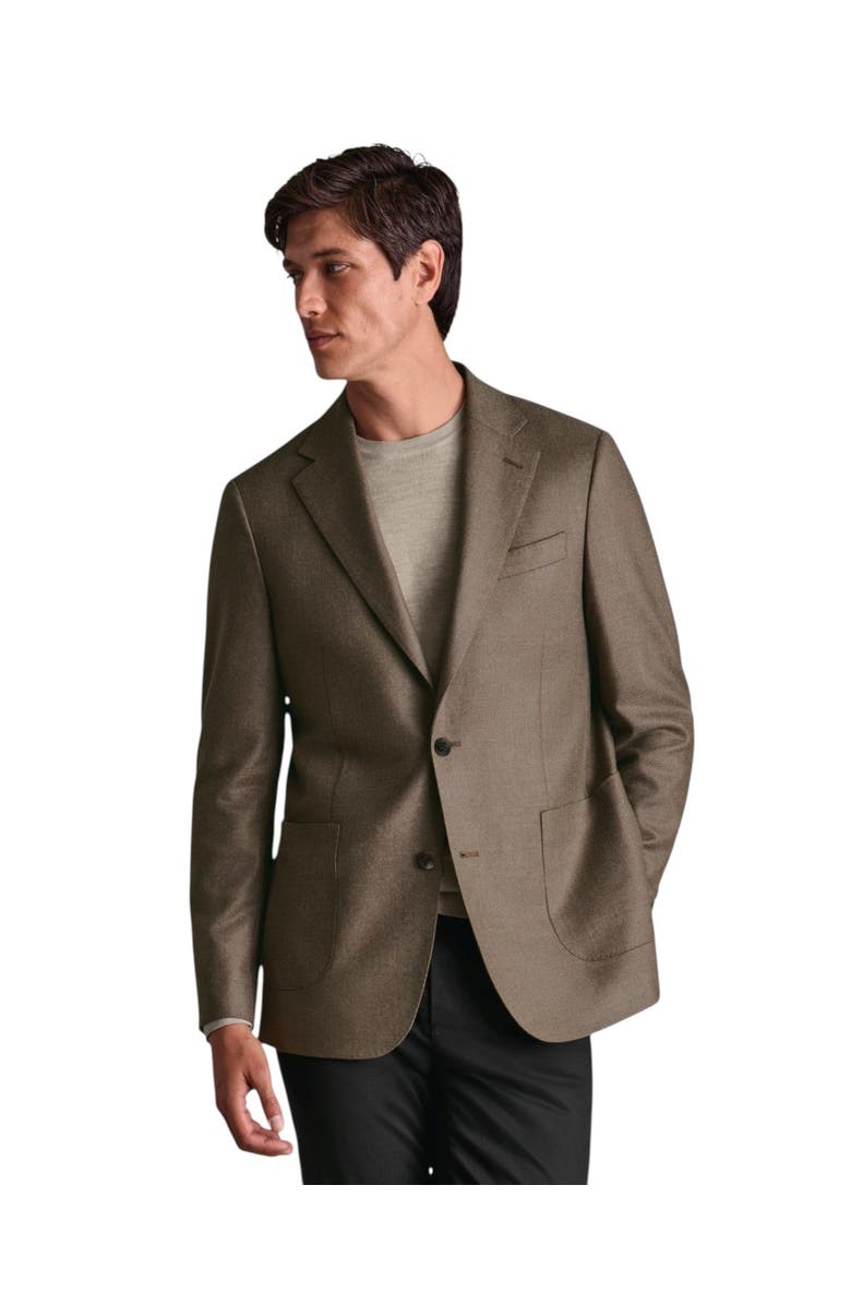 Charles Tyrwhitt Wool Silk Jacket, Alternate, color, Mocha