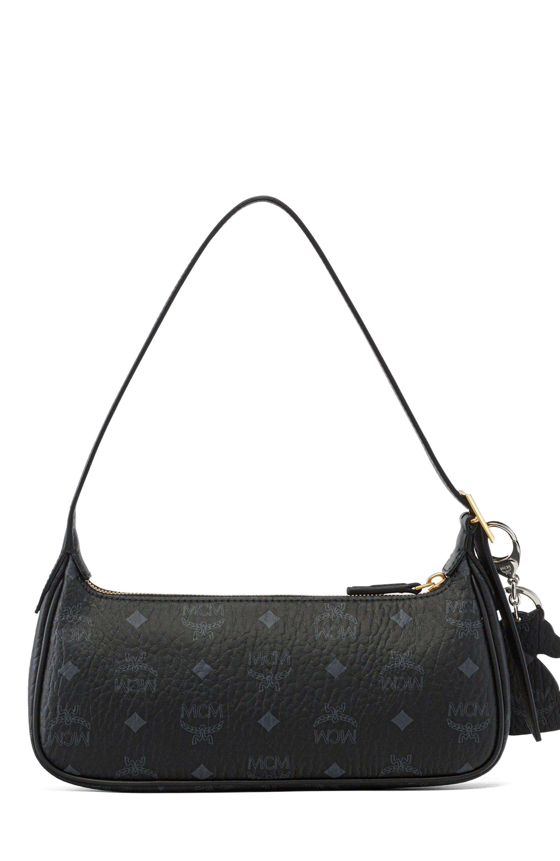 Small Year of the Horse Aren Shoulder Bag in Visetos, Alternate, color, Black