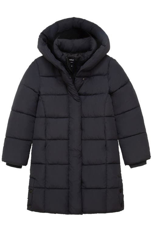 Rokka&rolla Kids' Knee Length Puffer Coat In Black