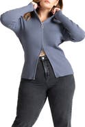 ELOQUII Two Way Zipper Sweater