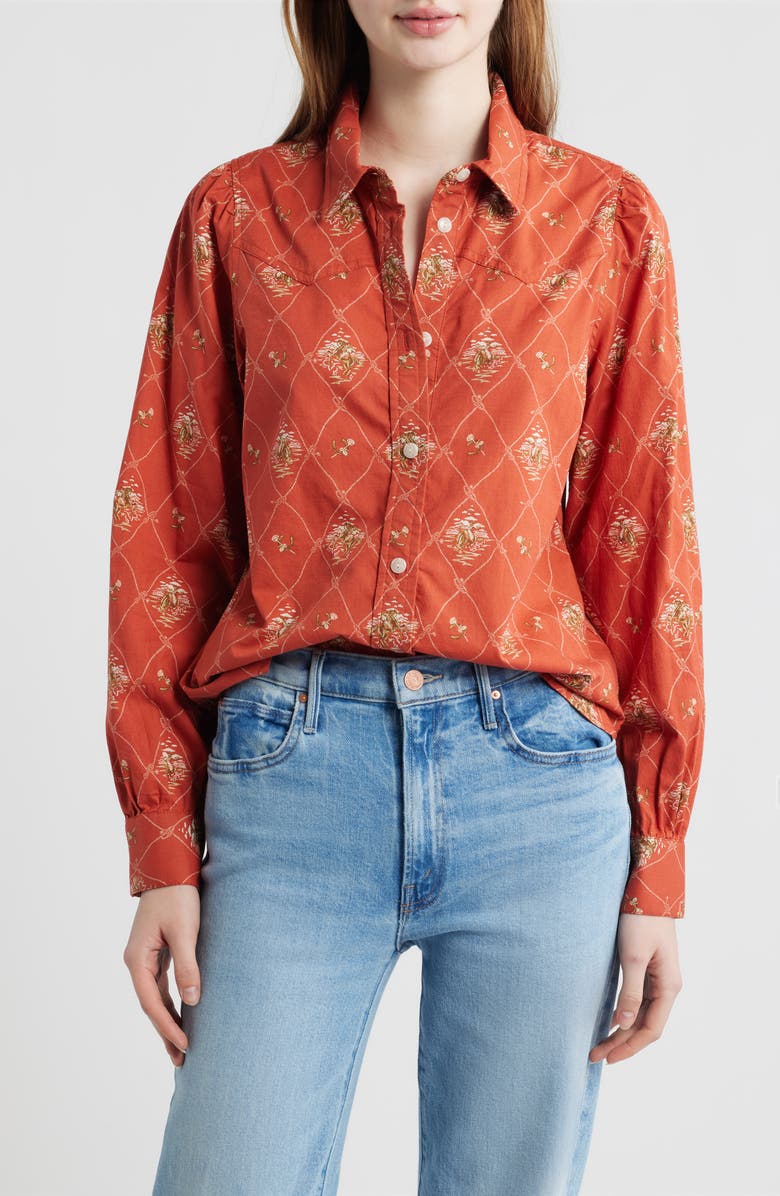 Pendleton Winona Puff Sleeve Western Shirt, Main, color, 