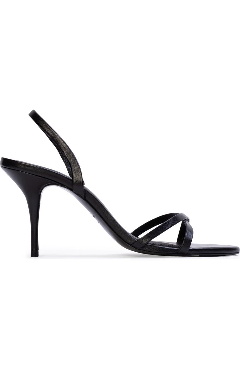 BLACK SUEDE STUDIO Jolla 80 Leather Slingback Sandal, Main, color, Black Leather