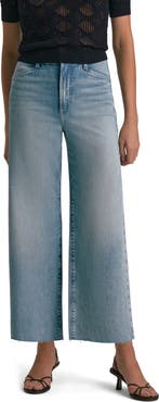 Favorite Daughter The Mischa Raw Hem Super High Waist Wide Leg Jeans